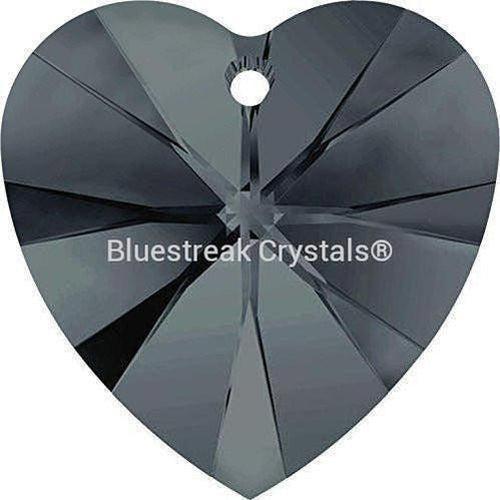 Swarovski Pendants Xilion Heart (6228) Graphite-Swarovski Pendants-10mm - Pack of 4-Bluestreak Crystals