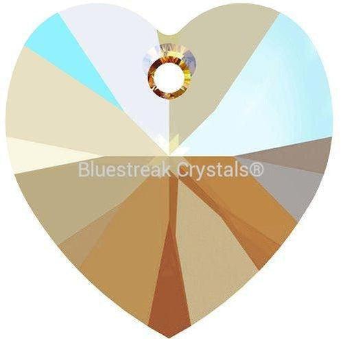 Swarovski Pendants Xilion Heart (6228) Light Colorado Topaz Shimmer-Swarovski Pendants-10.3x10mm - Pack of 4-Bluestreak Crystals