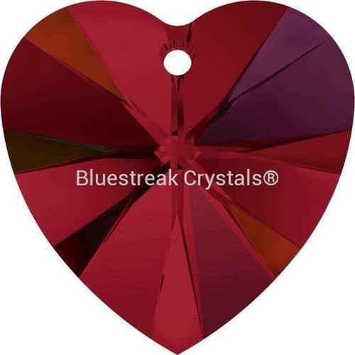 Swarovski Pendants Xilion Heart (6228) Siam AB-Swarovski Pendants-10.3x10mm - Pack of 4-Bluestreak Crystals