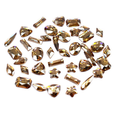 Serinity Flat Back Crystals Non Hotfix Shapes Mix Crystal Golden Shadow - Bluestreak Crystals