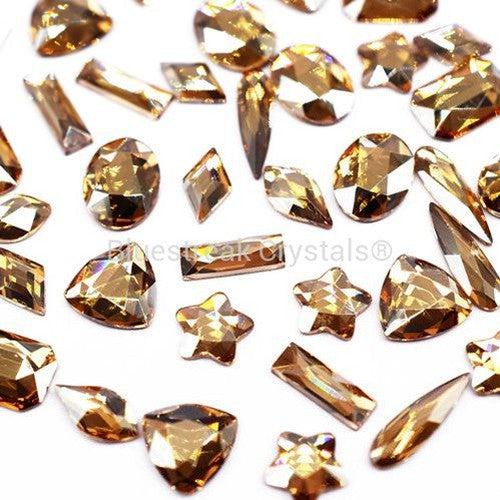 Swarovski Rhinestones Non Hotfix Shapes Mix Crystal Golden Shadow-Swarovski Flatback Rhinestones Crystals (Non Hotfix)-Bluestreak Crystals