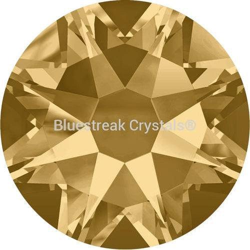 Swarovski Rivets (56103) Xirius Flatback SS34 Gold Brushed (081)-Swarovski Metal Trimmings-Light Colorado Topaz-Pack of 144 (Wholesale)-Bluestreak Crystals
