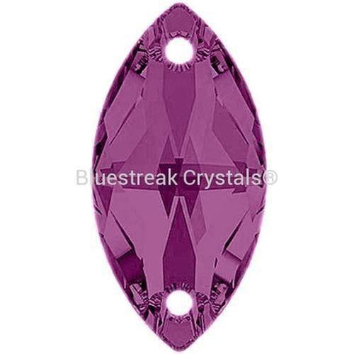 Swarovski Sew On Crystals Navette (3223) Amethyst-Swarovski Sew On Crystals-12mm - Pack of 4-Bluestreak Crystals