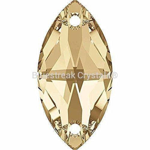 Swarovski Sew On Crystals Navette (3223) Crystal Golden Shadow-Swarovski Sew On Crystals-12mm - Pack of 4-Bluestreak Crystals