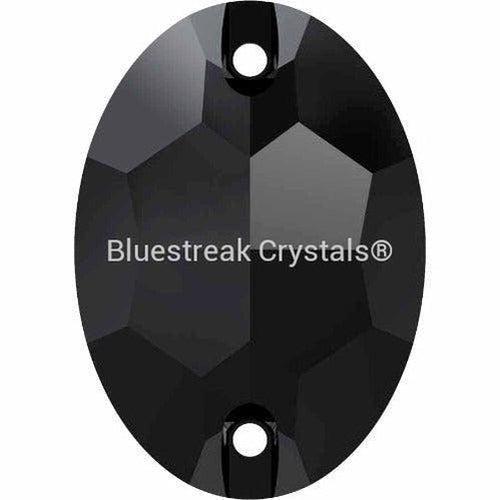 Swarovski Sew On Crystals Oval (3210) Jet UNFOILED-Swarovski Sew On Crystals-10x7mm - Pack of 4-Bluestreak Crystals