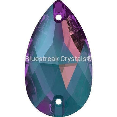 Swarovski Sew On Crystals Peardrop (3230) Amethyst Shimmer-Swarovski Sew On Crystals-12x7mm - Pack of 96 (Wholesale)-Bluestreak Crystals