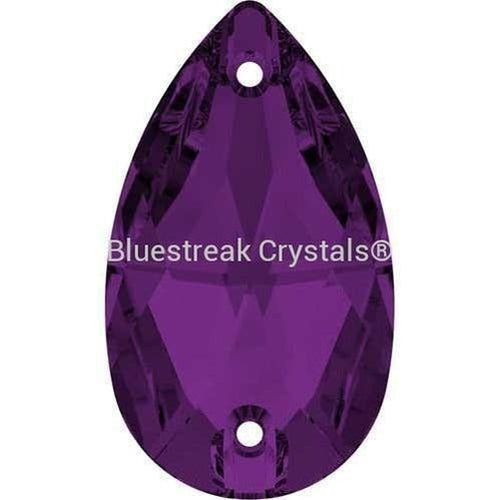 Swarovski Sew On Crystals Peardrop (3230) Amethyst-Swarovski Sew On Crystals-12x7mm - Pack of 96 (Wholesale)-Bluestreak Crystals