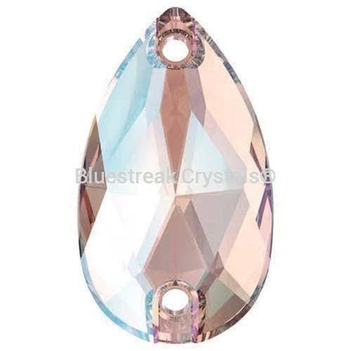 Swarovski Sew On Crystals Peardrop (3230) Light Rose Shimmer-Swarovski Sew On Crystals-12x7mm - Pack of 2-Bluestreak Crystals