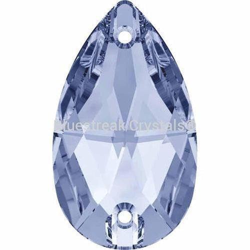 Swarovski Sew On Crystals Peardrop (3230) Light Sapphire-Swarovski Sew On Crystals-12x7mm - Pack of 2-Bluestreak Crystals