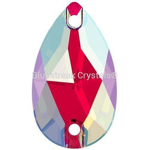 Swarovski Sew On Crystals Peardrop (3230) Light Siam Shimmer-Swarovski Sew On Crystals-12x7mm - Pack of 96 (Wholesale)-Bluestreak Crystals