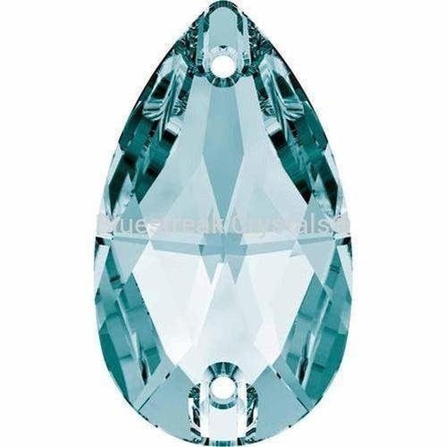Swarovski Sew On Crystals Peardrop (3230) Light Turquoise-Swarovski Sew On Crystals-18x10.5mm - Pack of 1-Bluestreak Crystals