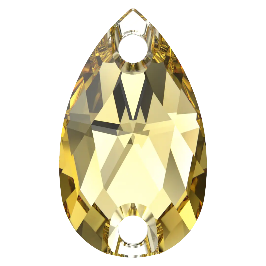 Swarovski Sew On Crystals Peardrop (3230) Recreated Dark Jonquil - Bluestreak Crystals