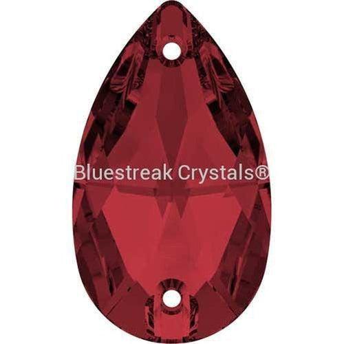 Swarovski Sew On Crystals Peardrop (3230) Scarlet-Swarovski Sew On Crystals-12x7mm - Pack of 2-Bluestreak Crystals