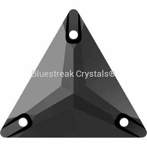 Swarovski Sew On Crystals Triangle (3270) Jet UNFOILED-Swarovski Sew On Crystals-16mm - Pack of 2-Bluestreak Crystals
