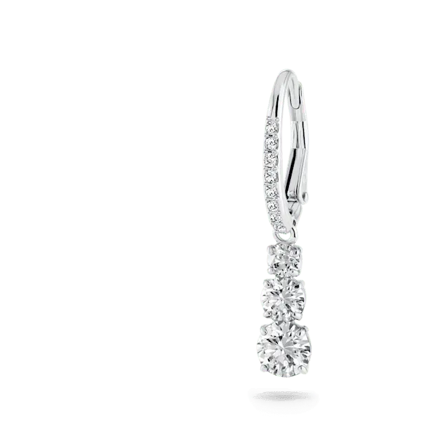 Swarovski Stilla Attract Hoop Earrings Round Cut White Rhodium