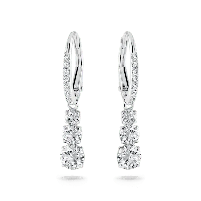 Swarovski Stilla Attract Hoop Earrings Round Cut White Swarovski Stilla Attract Hoop Earrings Round Cut White