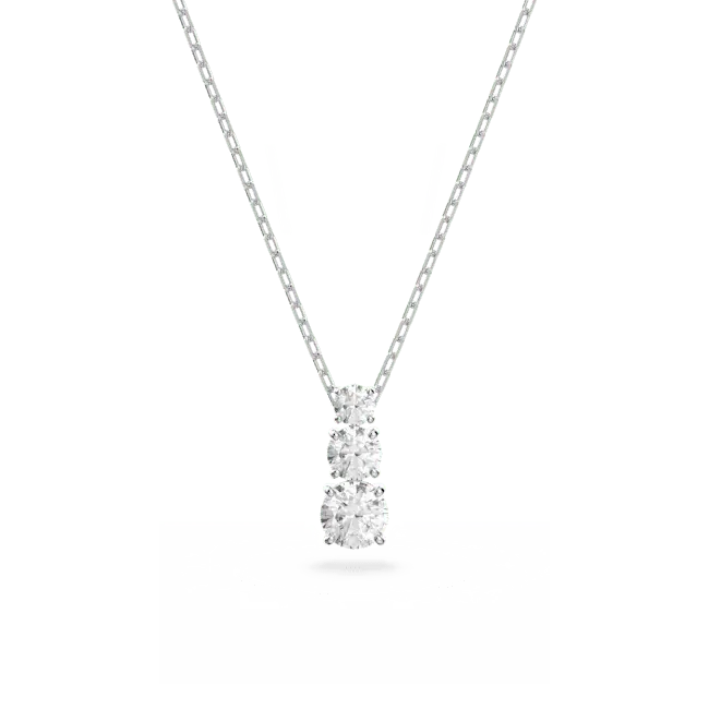 Swarovski Stilla Attract Pendant Round Cut White Rhodium Plated - Bluestreak Crystals