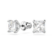 Swarovski Stilla Attract Stud Earrings Square Cut White Rhodium Plated - Bluestreak Crystals