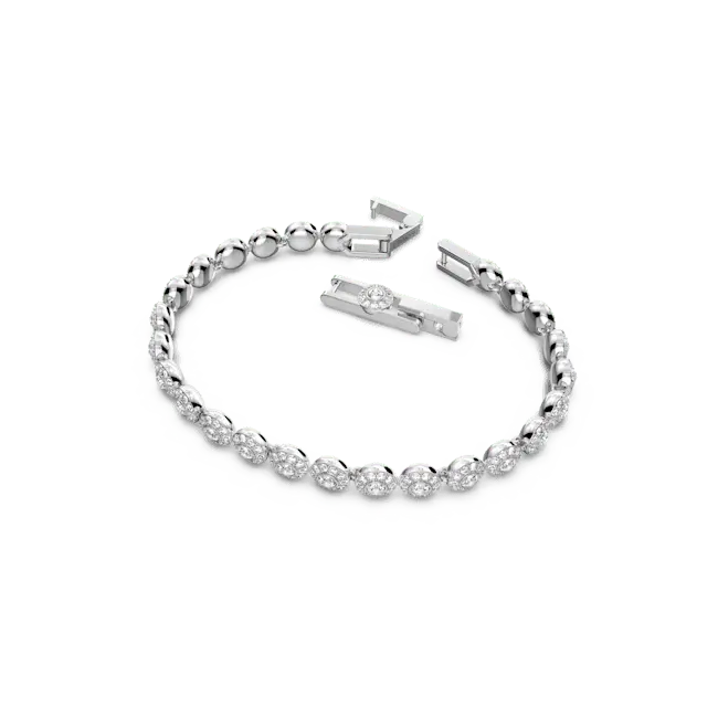 Swarovski Una Angelic Bracelet Small Round Cut Pave White Rhodium Plated - Bluestreak Crystals