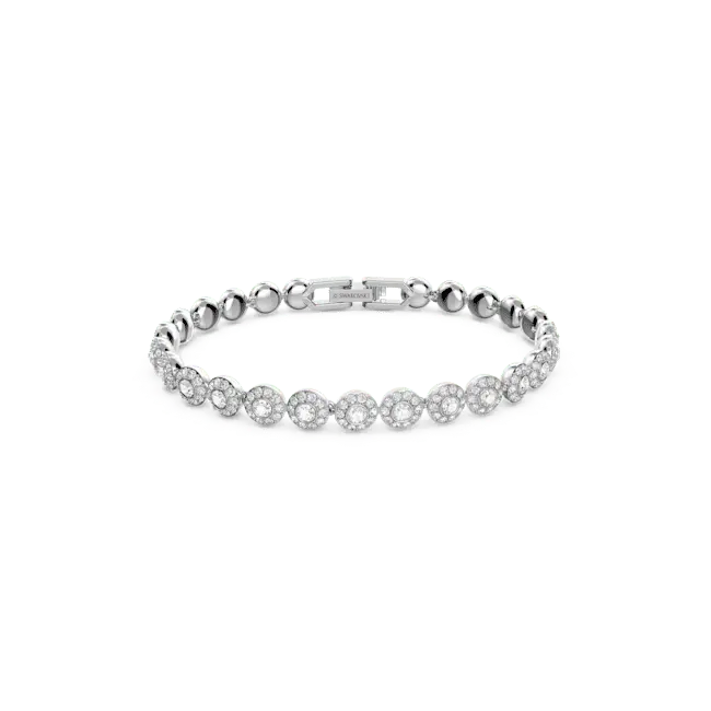 Swarovski Una Angelic Bracelet Small Round Cut Pave White Rhodium Plated - Bluestreak Crystals