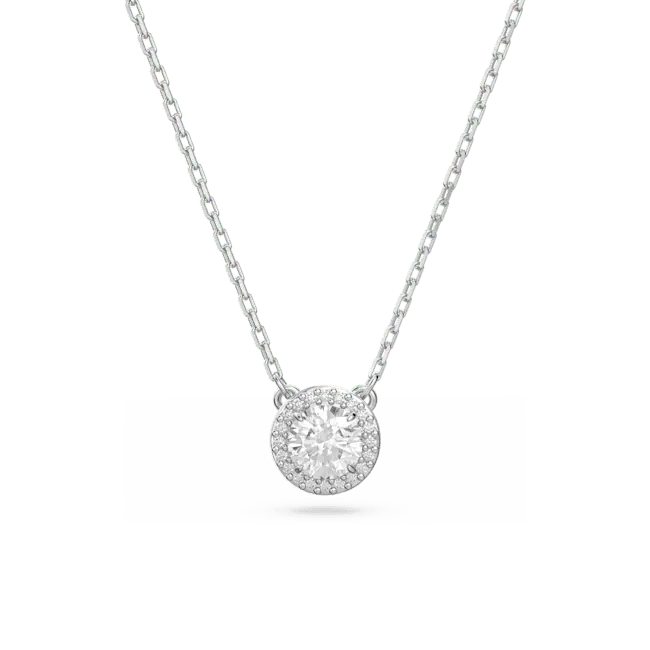 Swarovski Una Angelic Pendant Round Cut Pave White Rhodium Plated ...