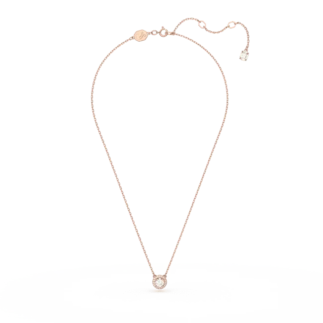 Swarovski Una Angelic Pendant Round Cut Pave White Rose Gold-Tone Plated - Bluestreak Crystals