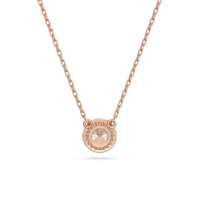 Swarovski Una Angelic Pendant Round Cut Pave White Rose Gold-Tone Plated - Bluestreak Crystals