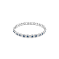 Swarovski Una Angelic Tennis Bracelet Round Cut Blue Rhodium Plated - Bluestreak Crystals