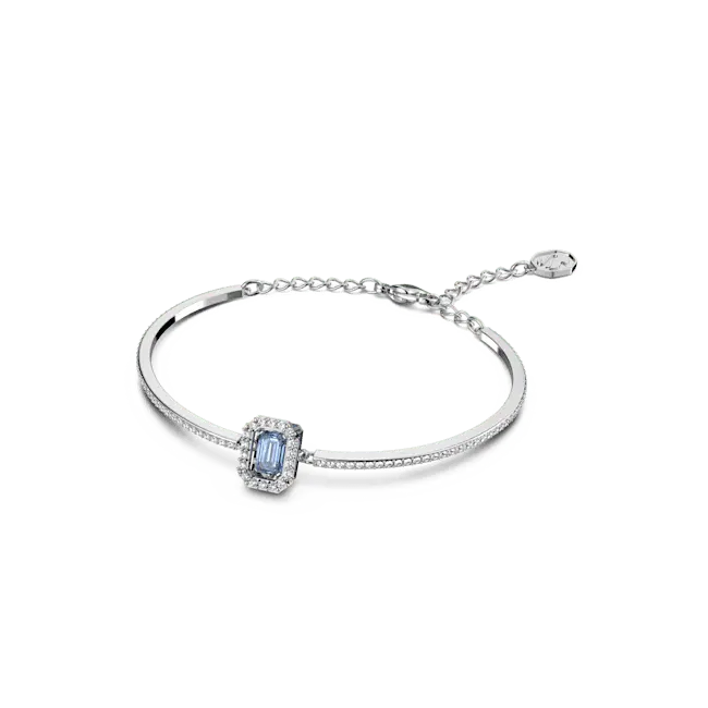 Swarovski Una Bangle Octagon Cut Pave Blue Rhodium Plated - Bluestreak Crystals