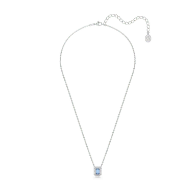 Swarovski Una Necklace Octagon Cut Pave Blue Rhodium Plated - Bluestreak Crystals