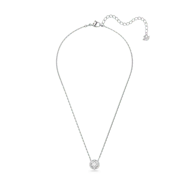 Swarovski Una Necklace Round Cut White Rhodium Plated - Bluestreak Crystals
