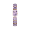 Swarovski Watch Octagon Cut Bracelet Purple Champagne Gold-Tone Finish - Bluestreak Crystals