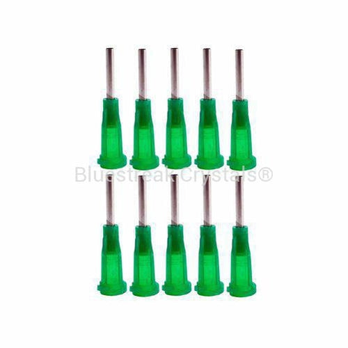Syringe Dispensing Tips Green 14 Gauge-Glue-Pack of 10-Bluestreak Crystals