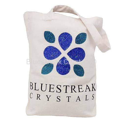 Bluestreak Crystals Cotton Canvas Tote Bag-Bluestreak Crystals® Merchandise-Tote Bag with Full Mix-Bluestreak Crystals