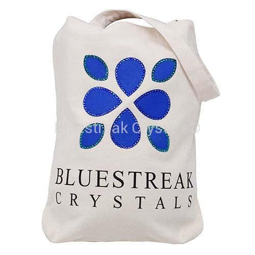 Bluestreak Crystals Cotton Canvas Tote Bag-Bluestreak Crystals® Merchandise-Tote Bag with Outline Mix-Bluestreak Crystals