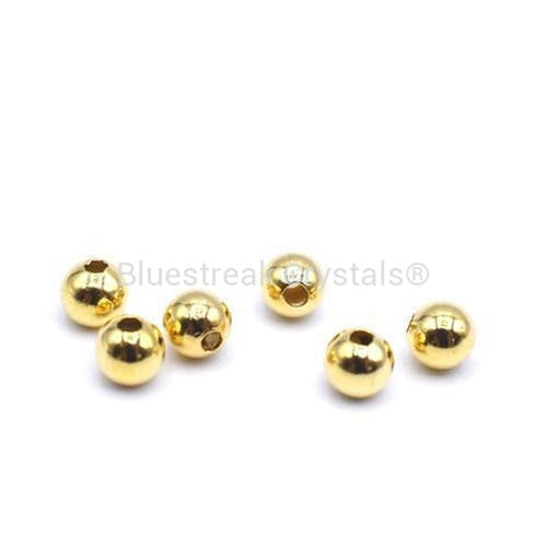Gold Plated Smooth Round Beads-Findings For Jewellery-2.5mm-Pack of 100-Bluestreak Crystals