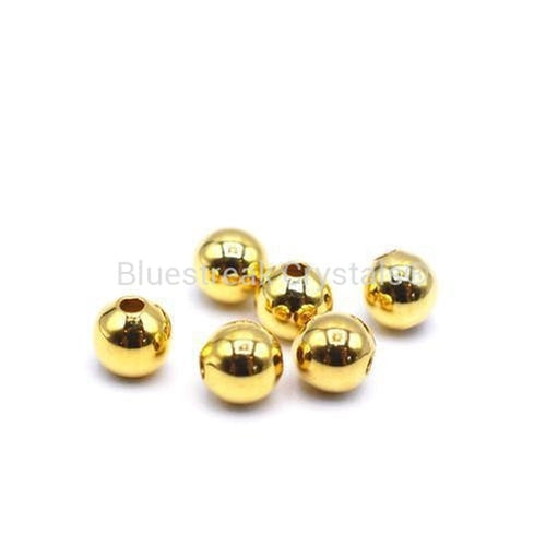 Gold Plated Smooth Round Beads-Findings For Jewellery-4mm-Pack of 50-Bluestreak Crystals