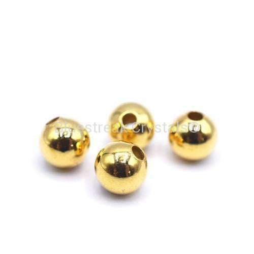 Gold Plated Smooth Round Beads-Findings For Jewellery-6mm-Pack of 20-Bluestreak Crystals