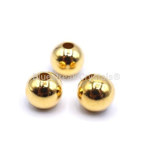 Gold Plated Smooth Round Beads-Findings For Jewellery-8mm-Pack of 20-Bluestreak Crystals