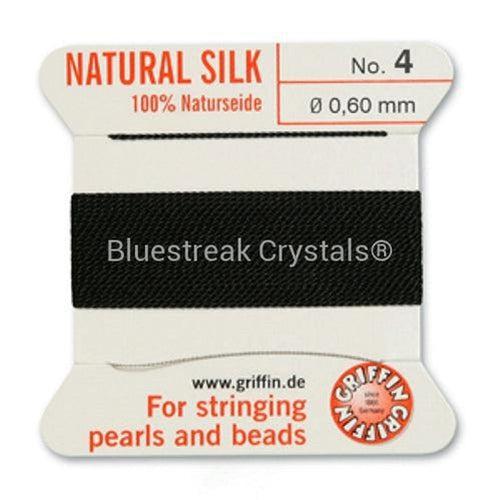 Griffin Silk Thread Black-Threads-Size 4 (0.6mm) - Pack of 1-Bluestreak Crystals