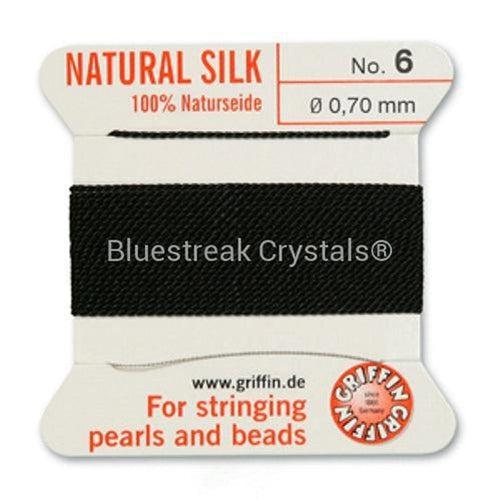 Griffin Silk Thread Black-Threads-Size 6 (0.7mm) - Pack of 1-Bluestreak Crystals