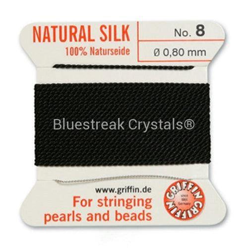 Griffin Silk Thread Black-Threads-Size 8 (0.8mm) - Pack of 1-Bluestreak Crystals