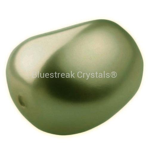Preciosa Pearls Elliptic Dark Green-Preciosa Pearls-11x9.5mm - Pack of 10-Bluestreak Crystals