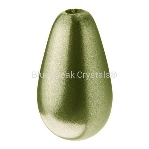 Preciosa Pearls Pear Dark Green-Preciosa Pearls-10x6mm - Pack of 10-Bluestreak Crystals