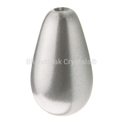 Preciosa Pearls Pear Light Grey-Preciosa Pearls-10x6mm - Pack of 10-Bluestreak Crystals