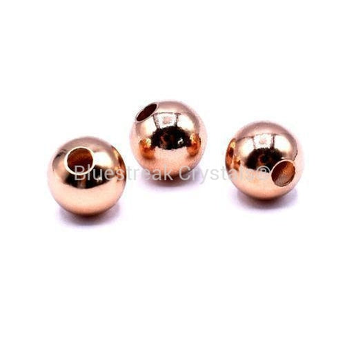 Rose Gold Plated Smooth Round Beads-Findings For Jewellery-2.5mm (0.9mm hole)-Pack of 100-Bluestreak Crystals