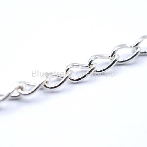 Silver Plated Finished Curb Chain-Findings For Jewellery-Bluestreak Crystals
