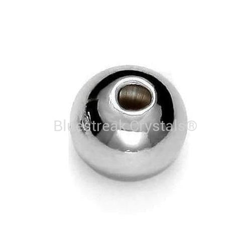 Sterling Silver (925) Smooth Round Beads-Findings For Jewellery-2.5mm (0.9mm hole)-Pack of 50-Bluestreak Crystals