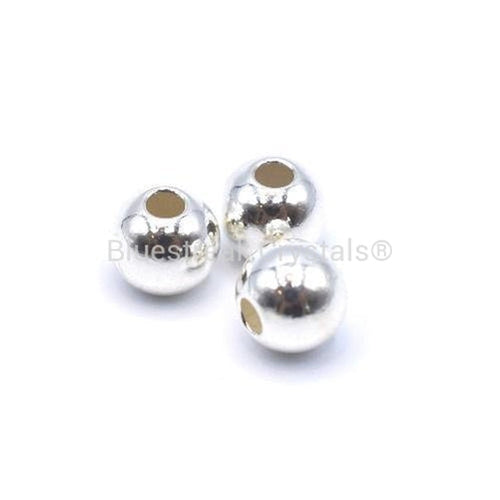 Sterling Silver (925) Smooth Round Beads-Findings For Jewellery-Bluestreak Crystals