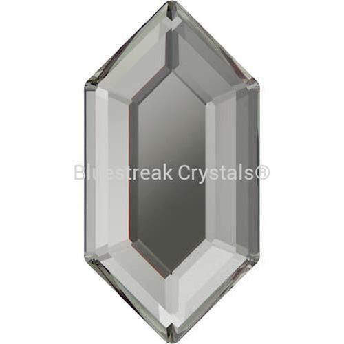 Swarovski Hotfix Flat Back Crystals Elongated Hexagon (2776) Black Diamond-Swarovski Hotfix Flatback Crystals-8.2x4.2mm - Pack of 8-Bluestreak Crystals